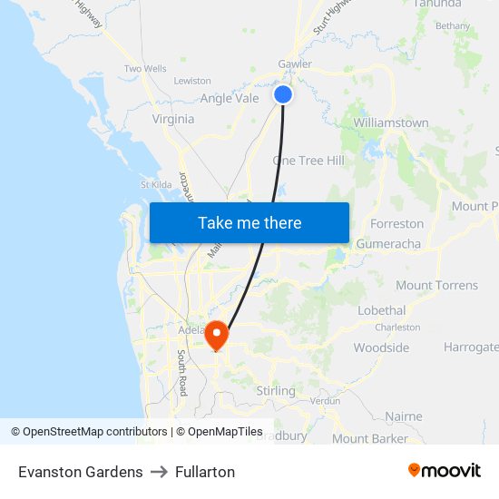 Evanston Gardens to Fullarton map