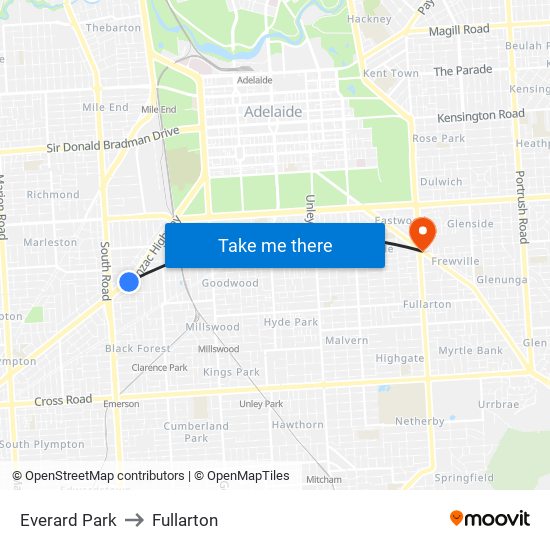 Everard Park to Fullarton map