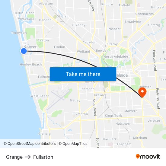 Grange to Fullarton map