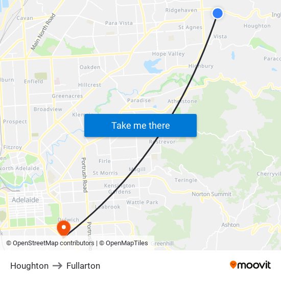 Houghton to Fullarton map