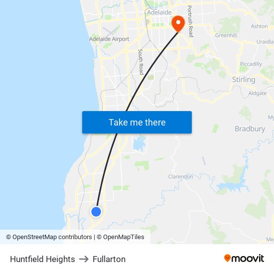 Huntfield Heights to Fullarton map