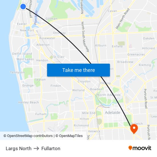 Largs North to Fullarton map