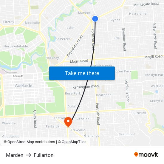 Marden to Fullarton map