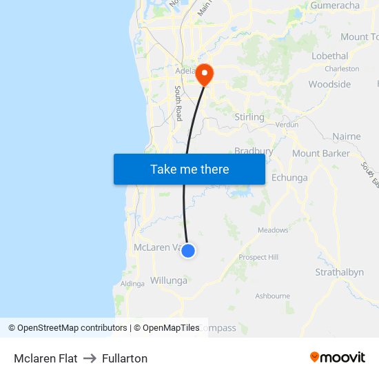 Mclaren Flat to Fullarton map