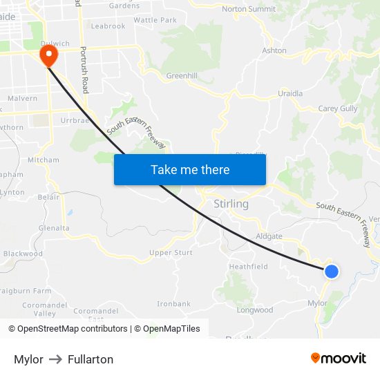 Mylor to Fullarton map