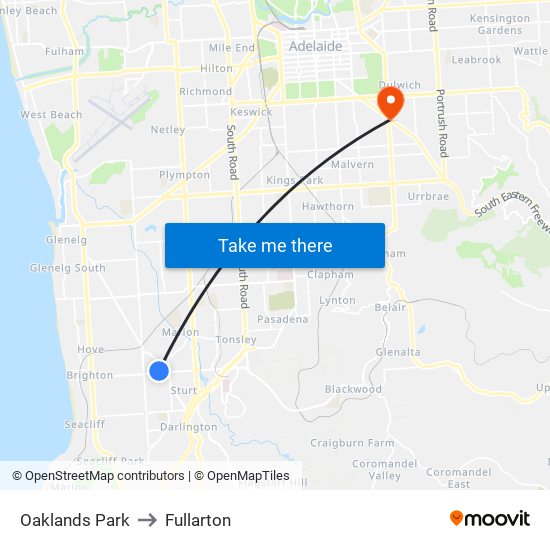 Oaklands Park to Fullarton map