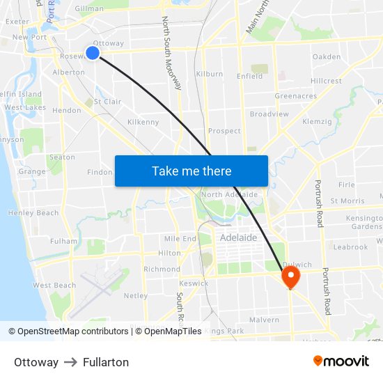 Ottoway to Fullarton map