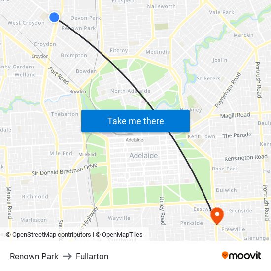 Renown Park to Fullarton map