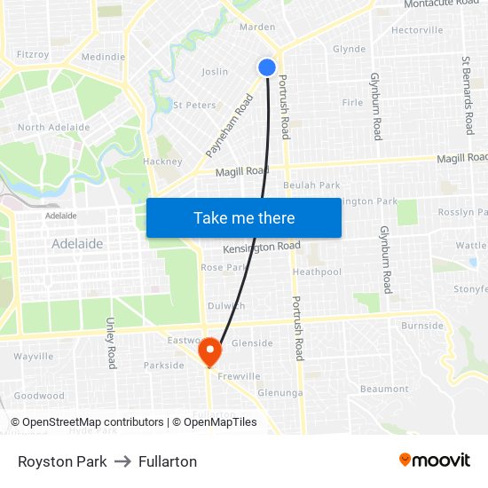 Royston Park to Fullarton map