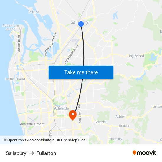 Salisbury to Fullarton map