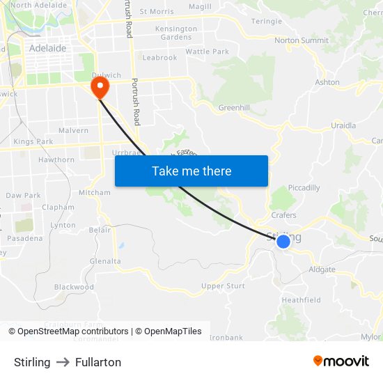 Stirling to Fullarton map