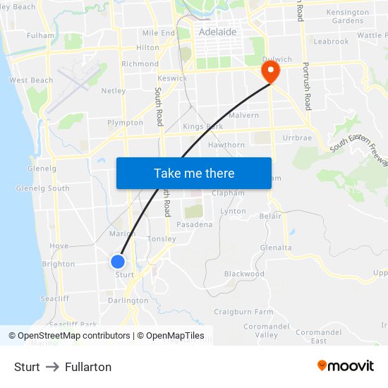 Sturt to Fullarton map