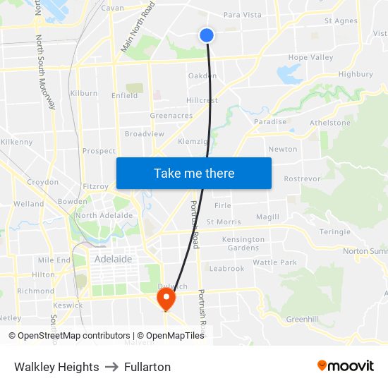 Walkley Heights to Fullarton map