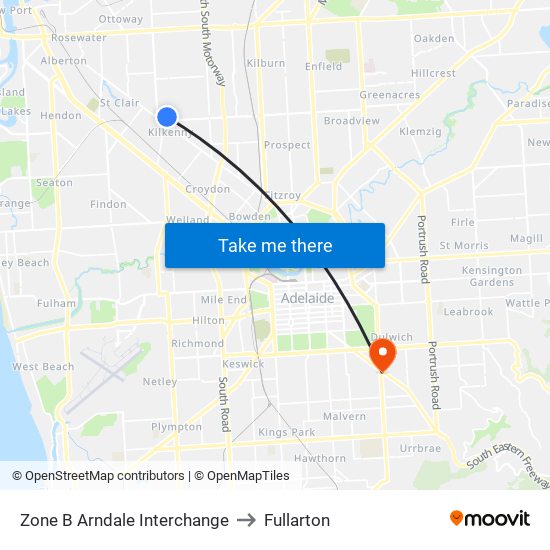 Zone B Arndale Interchange to Fullarton map