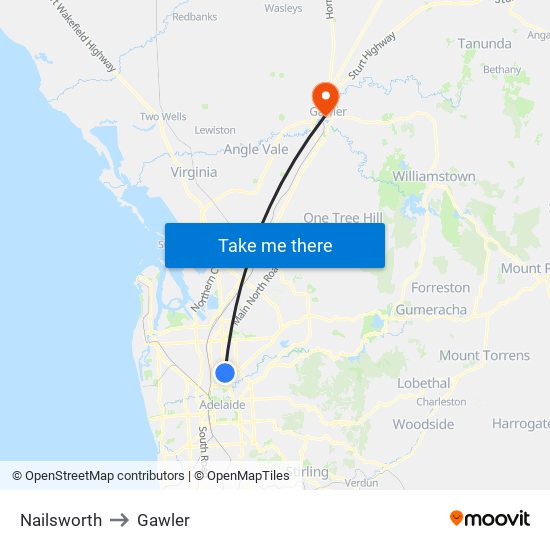 Nailsworth to Gawler map