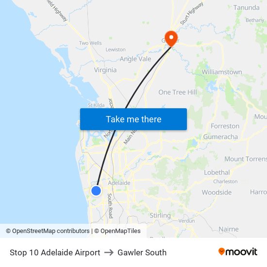 Stop 10 Adelaide Airport to Gawler South map