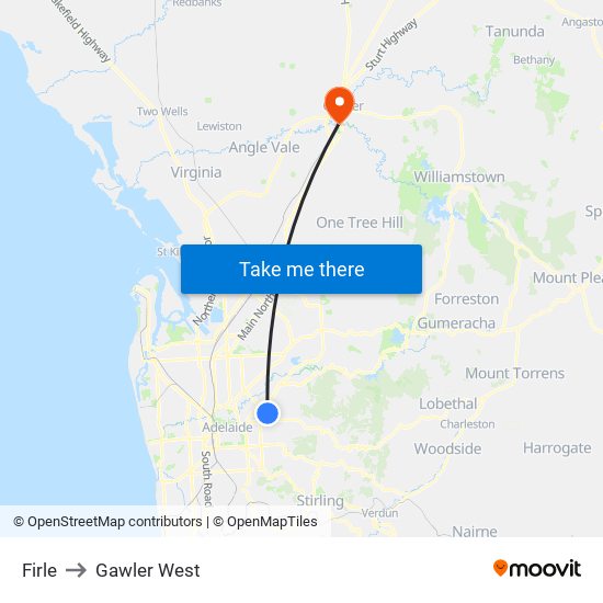 Firle to Gawler West map