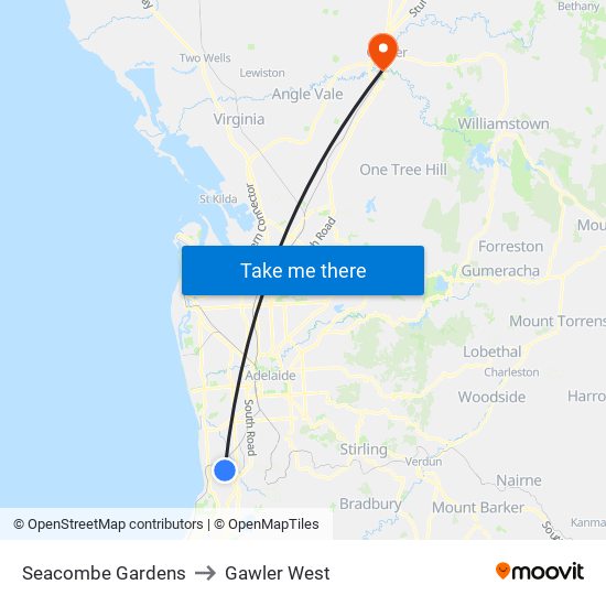 Seacombe Gardens to Gawler West map
