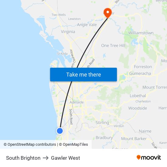 South Brighton to Gawler West map