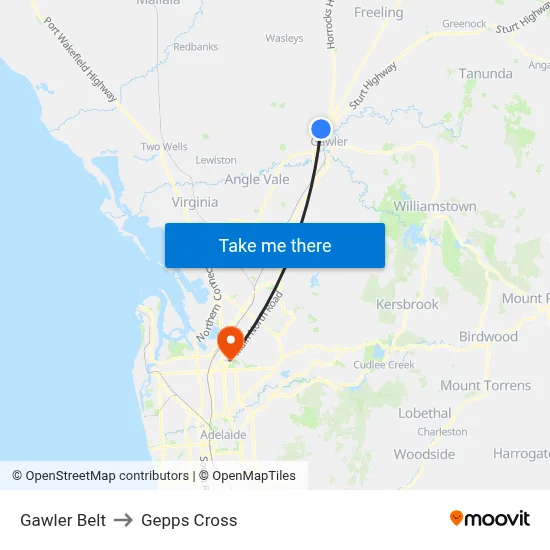 Gawler Belt to Gepps Cross map