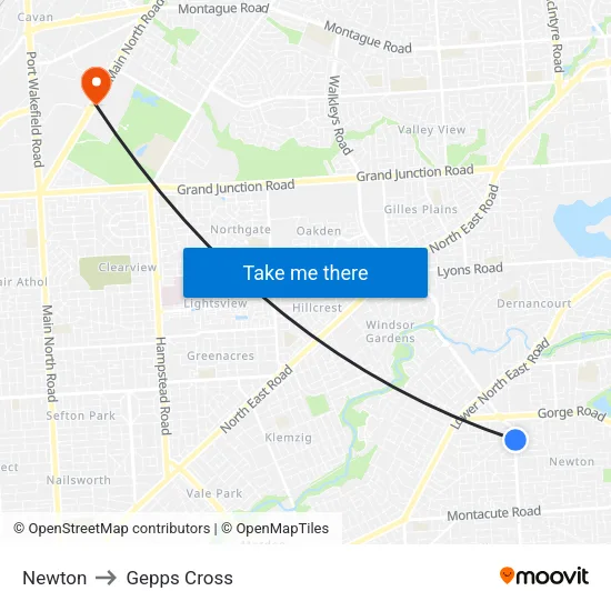 Newton to Gepps Cross map