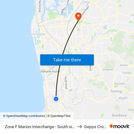 Zone F Marion Interchange - South side to Gepps Cross map