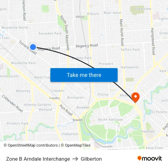 Zone B Arndale Interchange to Gilberton map