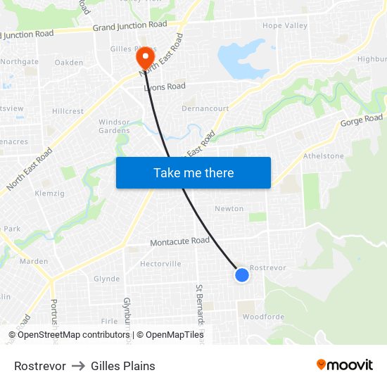 Rostrevor to Gilles Plains map