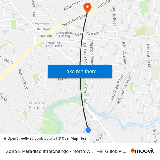Zone E Paradise Interchange - North West side to Gilles Plains map