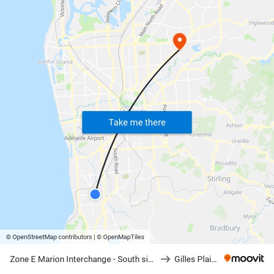 Zone E Marion Interchange - South side to Gilles Plains map