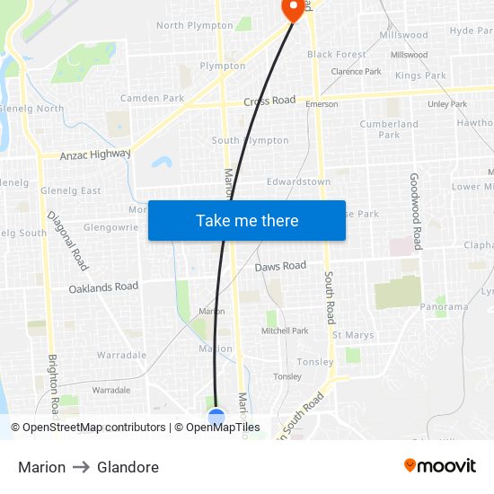 Marion to Glandore map