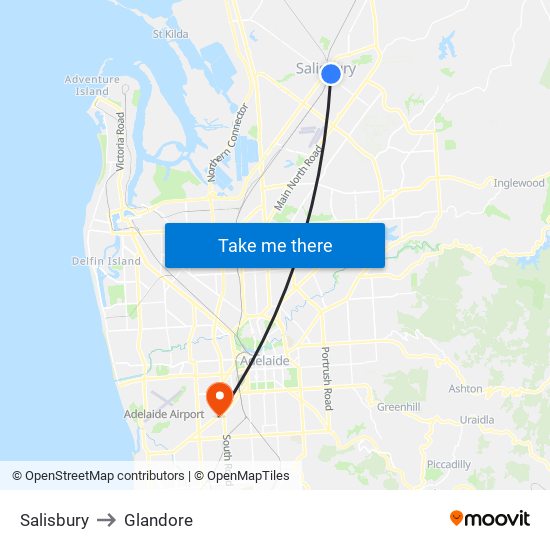 Salisbury to Glandore map