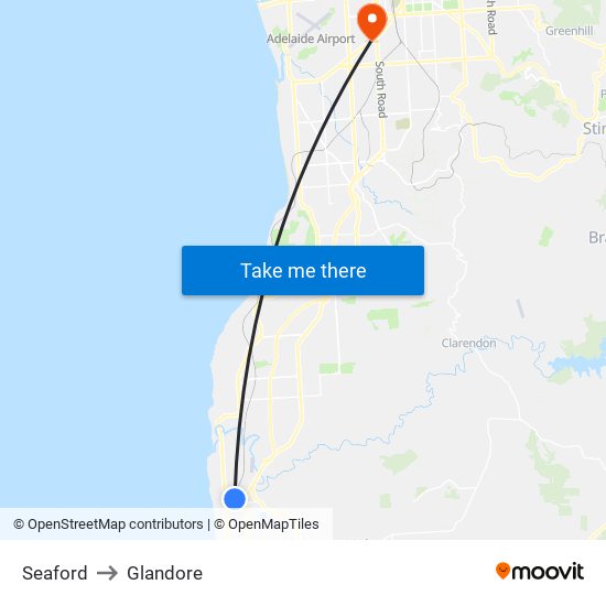 Seaford to Glandore map