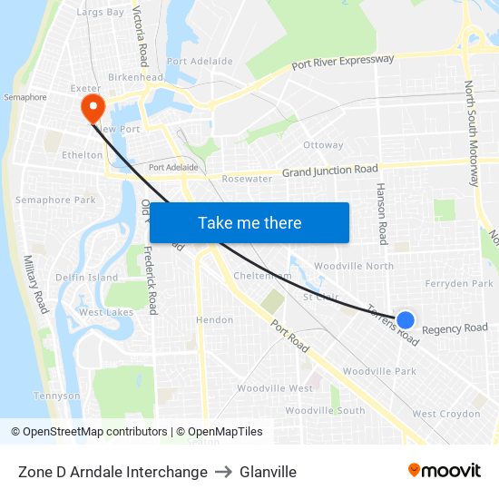 Zone D Arndale Interchange to Glanville map