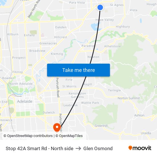 Stop 42A Smart Rd - North side to Glen Osmond map
