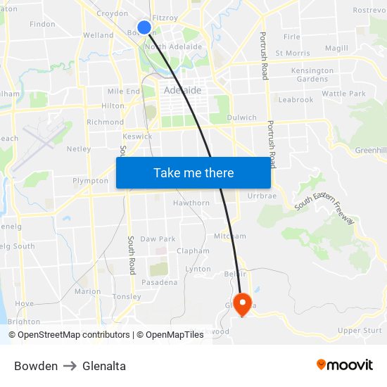 Bowden to Glenalta map