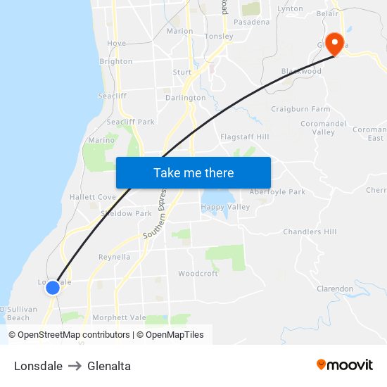 Lonsdale to Glenalta map