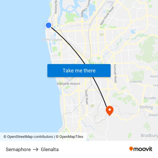 Semaphore to Glenalta map