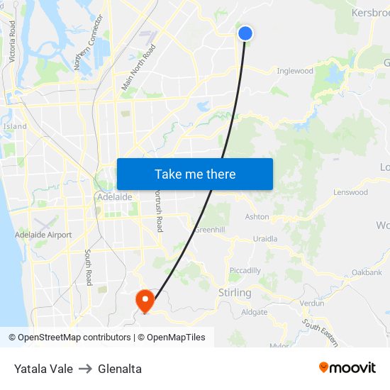 Yatala Vale to Glenalta map