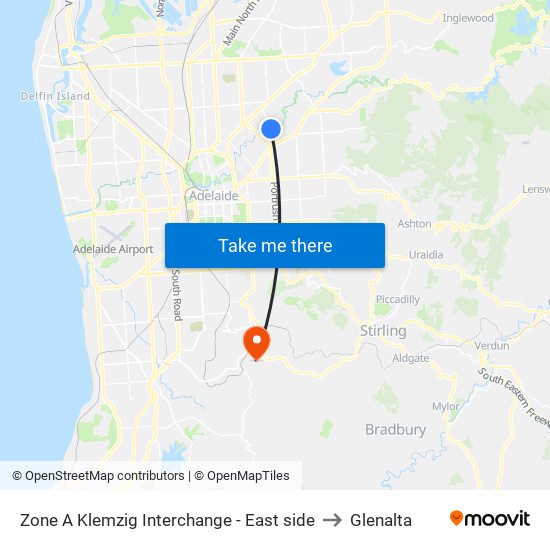 Zone A Klemzig Interchange - East side to Glenalta map