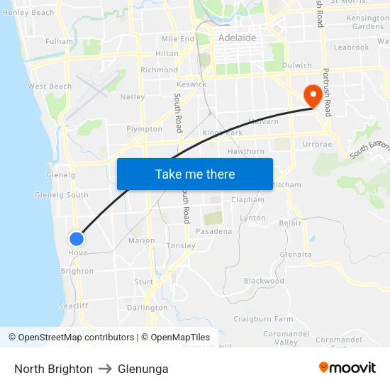 North Brighton to Glenunga map