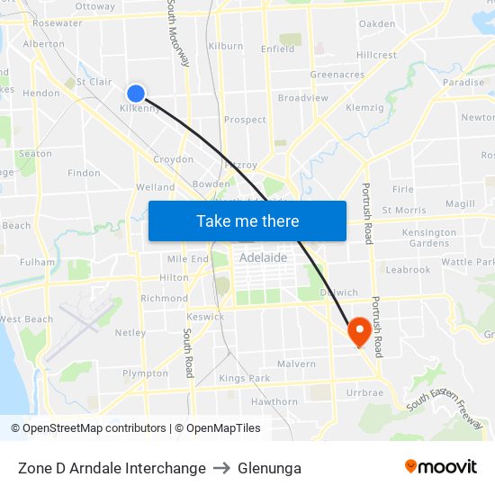 Zone D Arndale Interchange to Glenunga map
