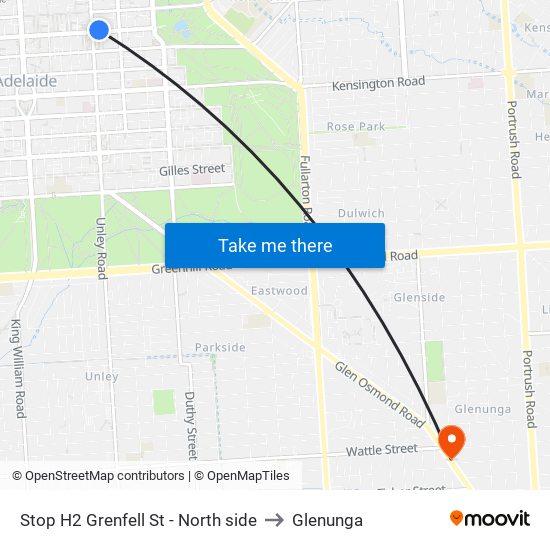 Stop H2 Grenfell St - North side to Glenunga map