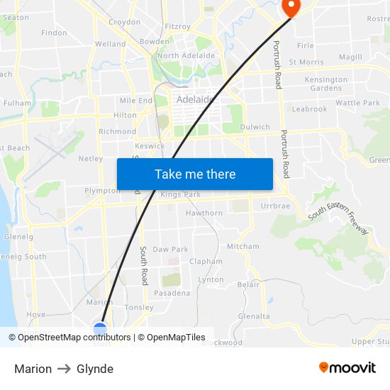 Marion to Glynde map