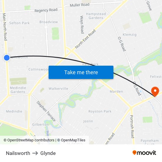 Nailsworth to Glynde map