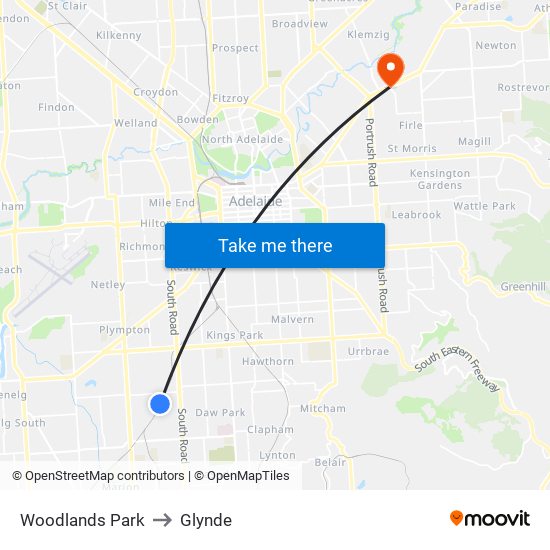 Woodlands Park to Glynde map