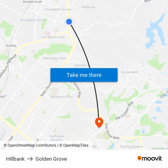 Hillbank to Golden Grove map