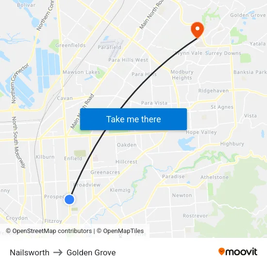 Nailsworth to Golden Grove map