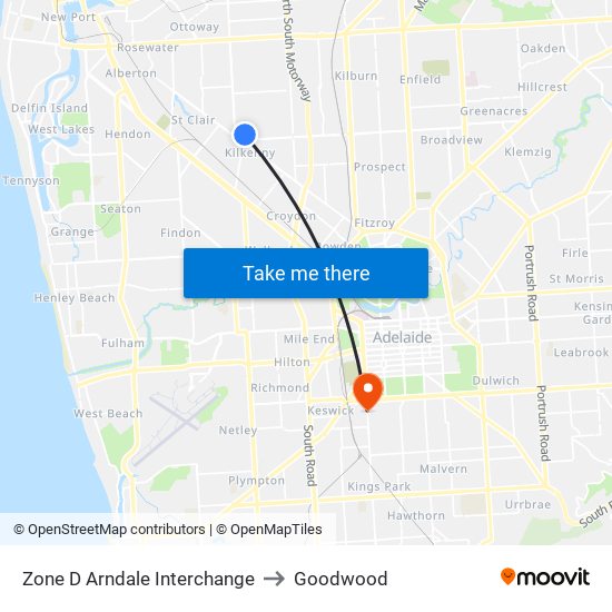 Zone D Arndale Interchange to Goodwood map