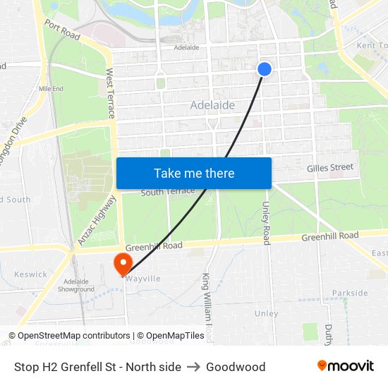 Stop H2 Grenfell St - North side to Goodwood map